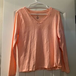 Sonoma Peach Long Sleeve V-Neck